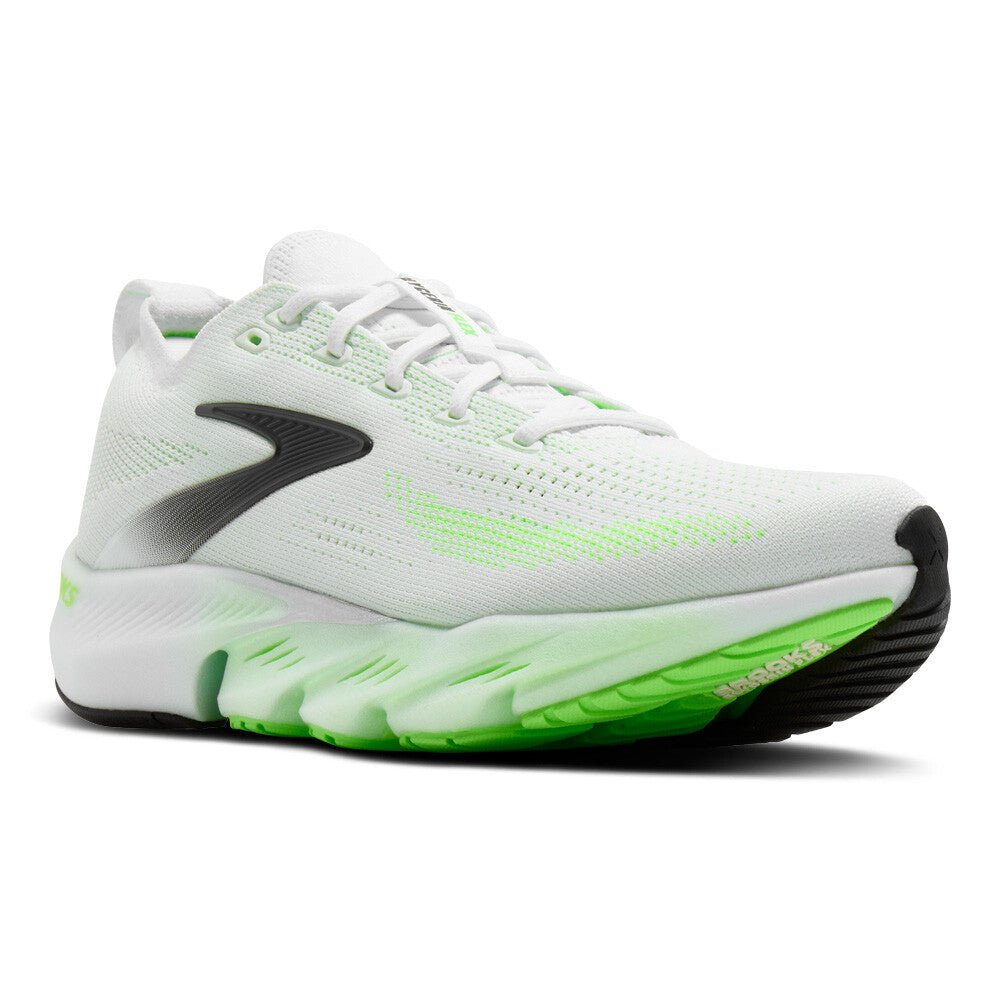 Brooks Men's Glycerin Flex - White / Green Gecko / Phantom - Interval Running