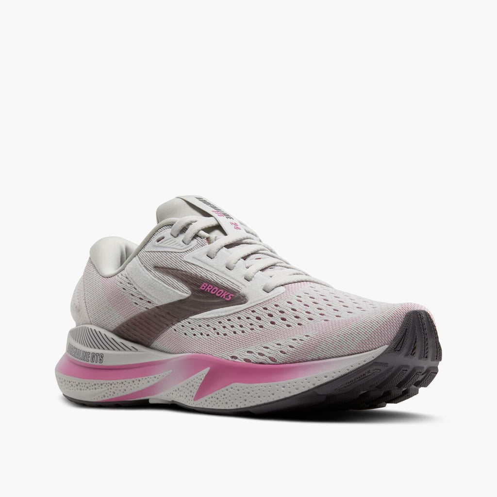 Brooks Women's Adrenaline GTS 24 – Oyster/Excalibur/Pink - Interval Running