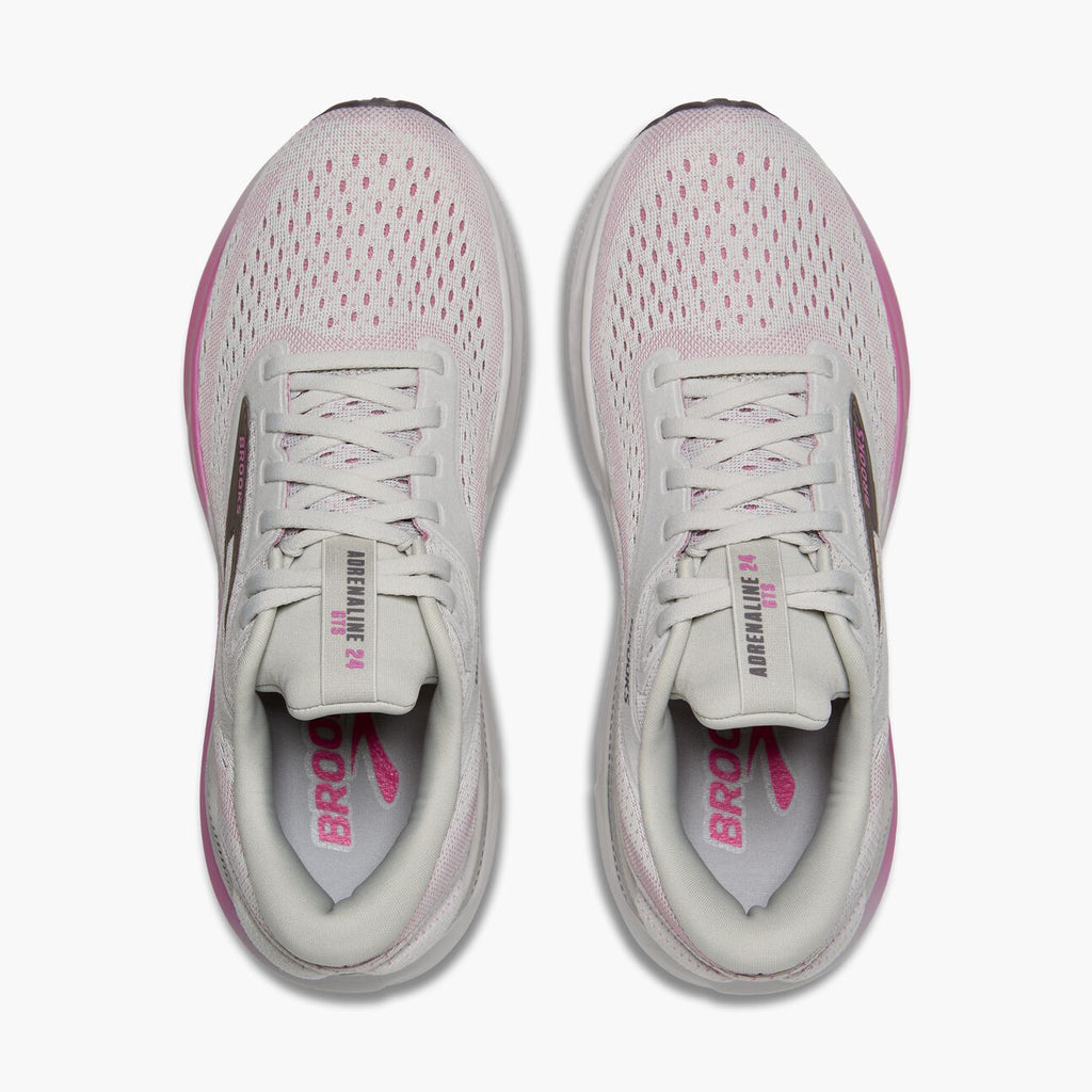Brooks Women's Adrenaline GTS 24 – Oyster/Excalibur/Pink - Interval Running