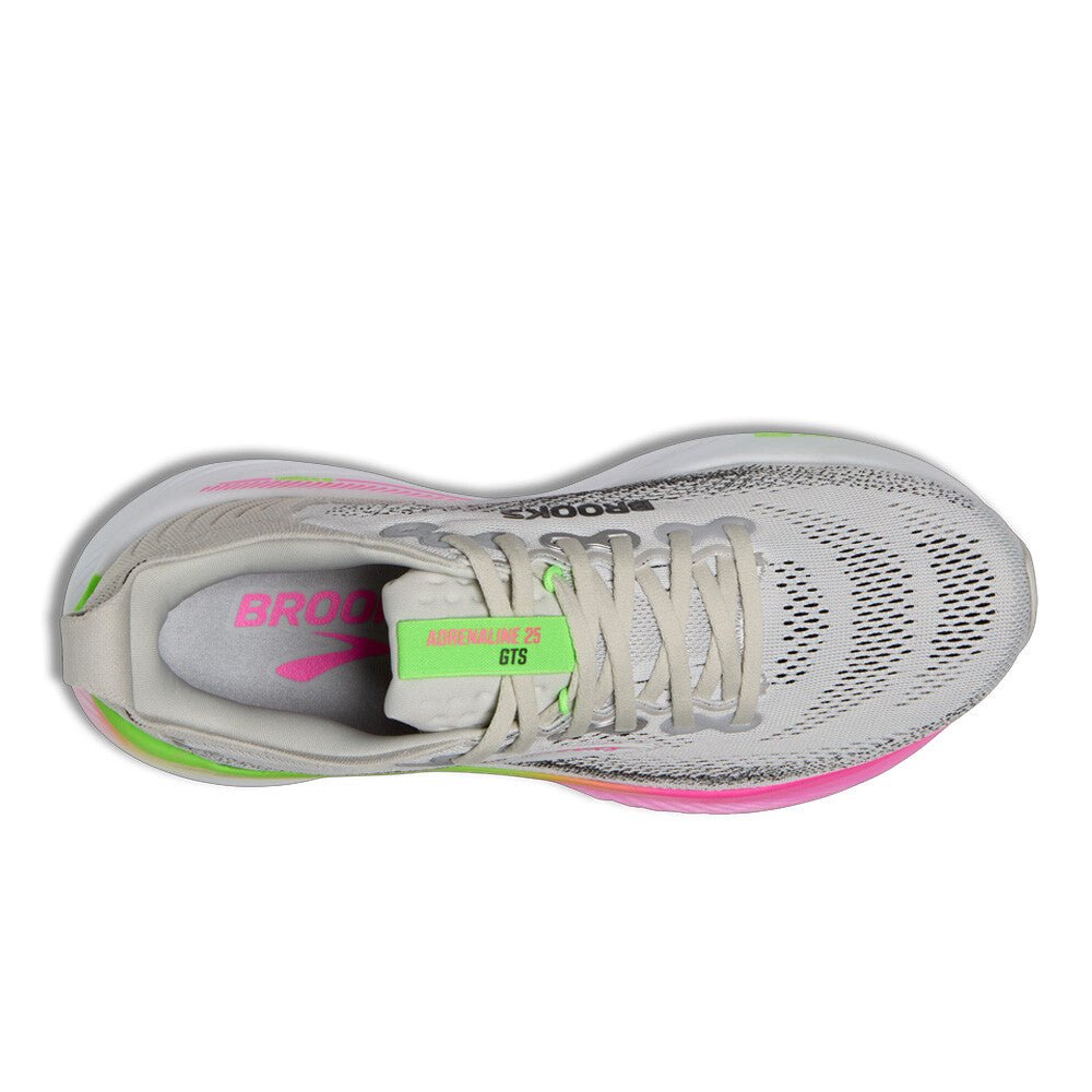 Brooks Women's Adrenaline GTS 25 - Oyster / Pink / Green - Interval Running