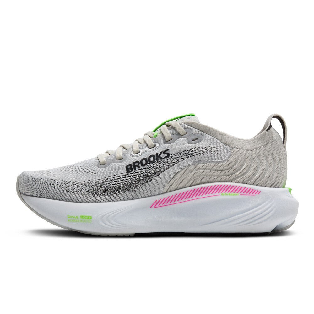 Brooks Women's Adrenaline GTS 25 - Oyster / Pink / Green - Interval Running