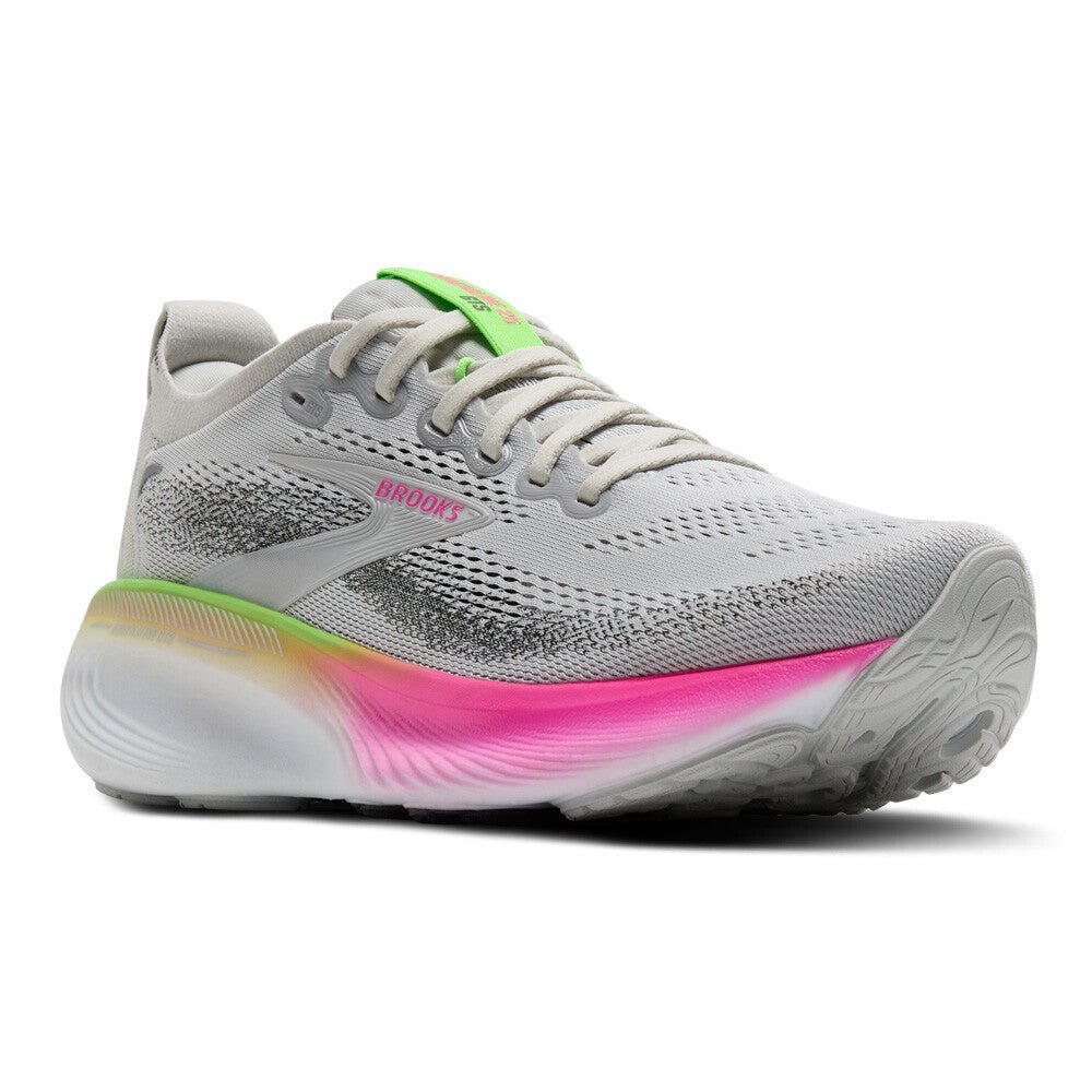 Brooks Women's Adrenaline GTS 25 - Oyster / Pink / Green - Interval Running
