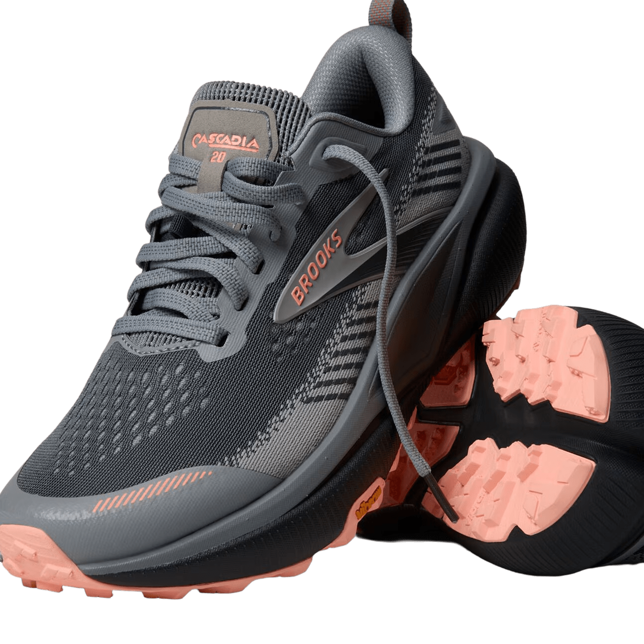 Brooks Women's Cascadia 20 – Grey/Grey/Peach - Interval Running