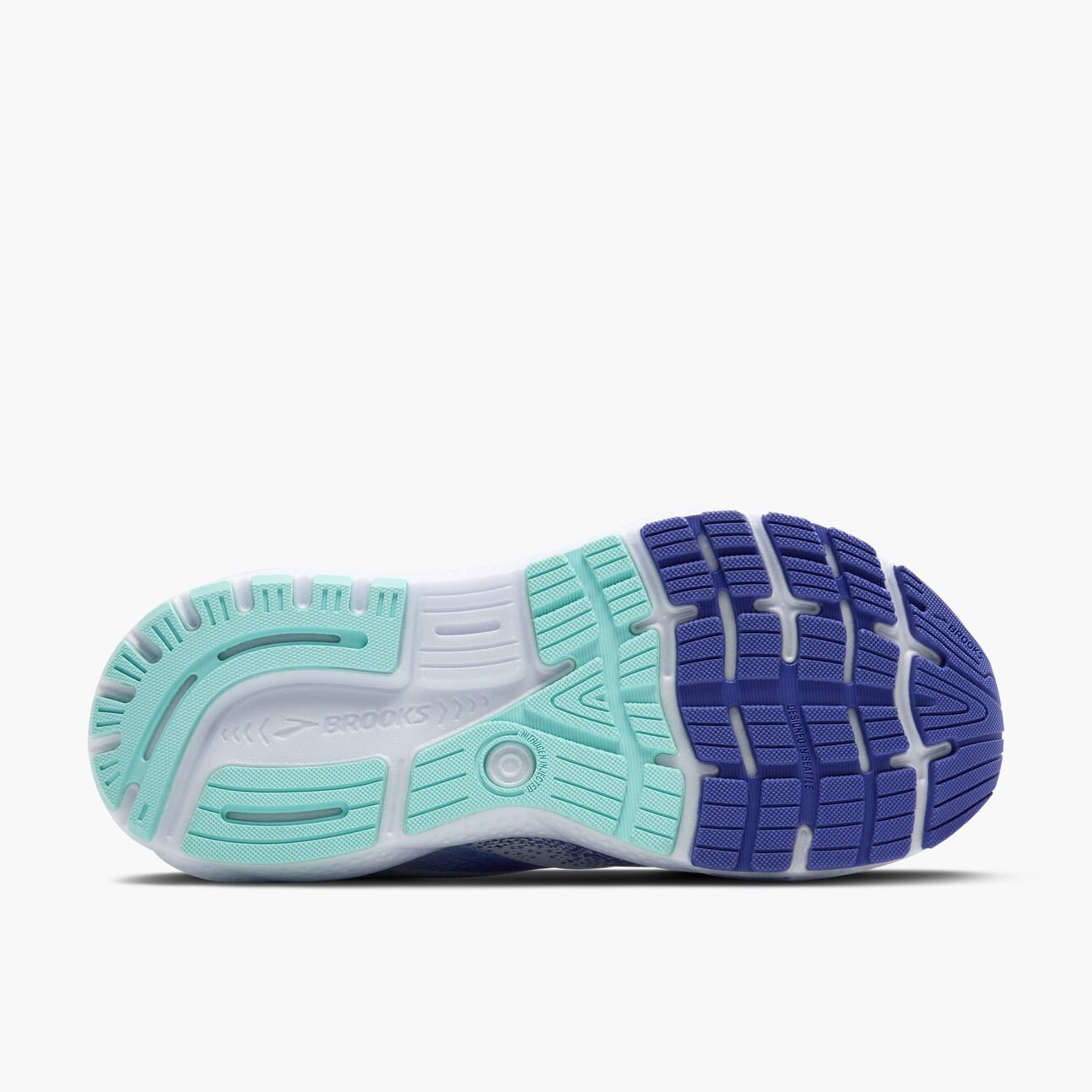 Brooks Women's Ghost 16 - White/Amparo Blue/Limpet Shell - Interval Running