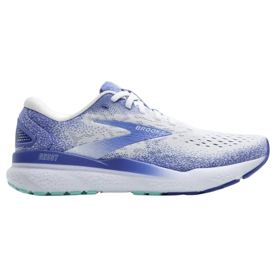 Brooks Women's Ghost 16 - White/Amparo Blue/Limpet Shell - Interval Running