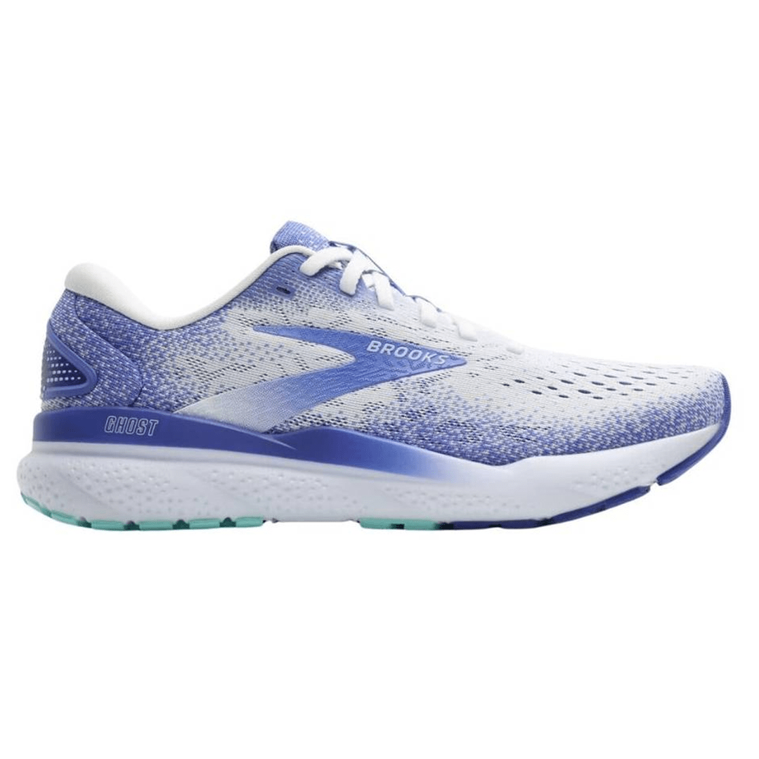 Brooks Women's Ghost 16 - White/Amparo Blue/Limpet Shell - Interval Running