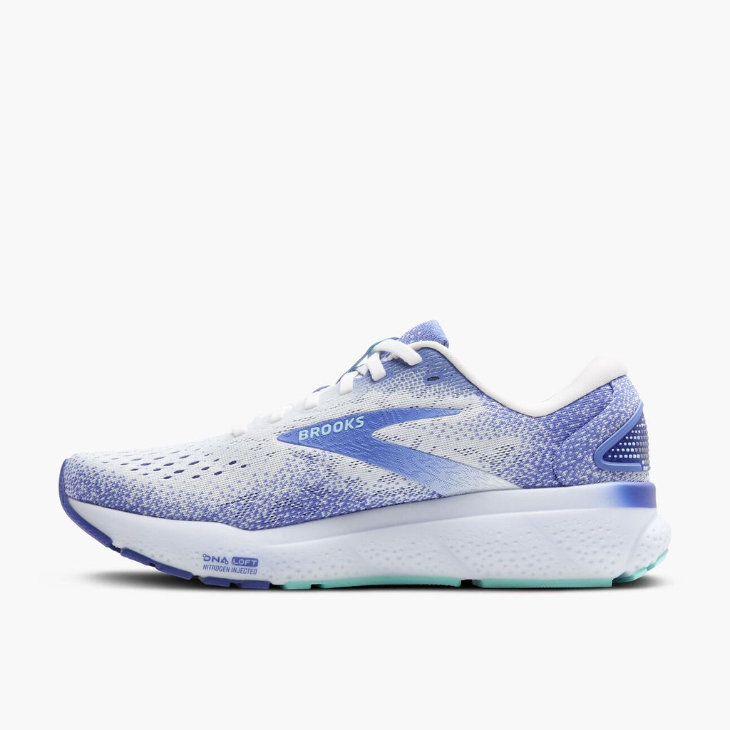 Brooks Women's Ghost 16 - White/Amparo Blue/Limpet Shell - Interval Running