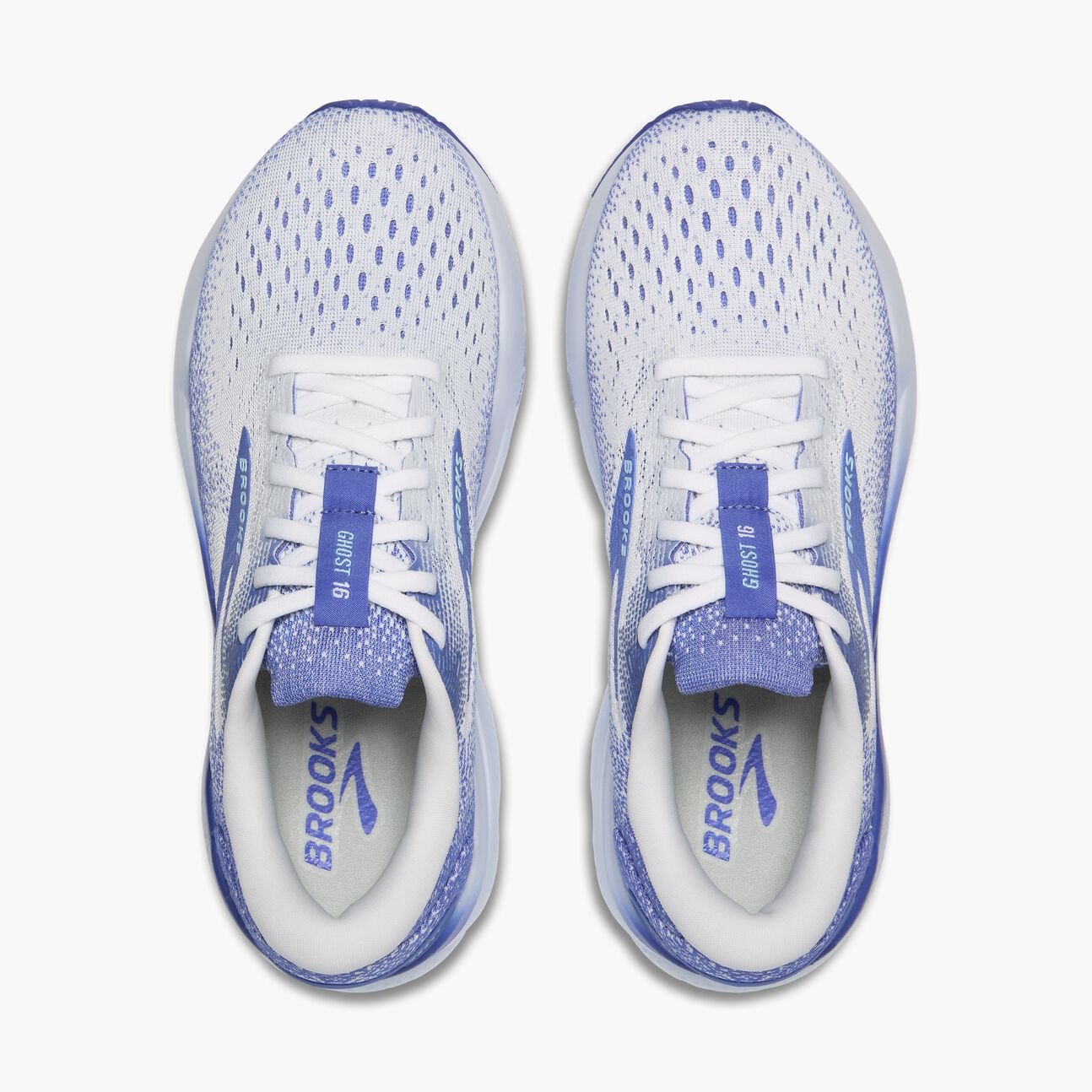 Brooks Women's Ghost 16 - White/Amparo Blue/Limpet Shell - Interval Running