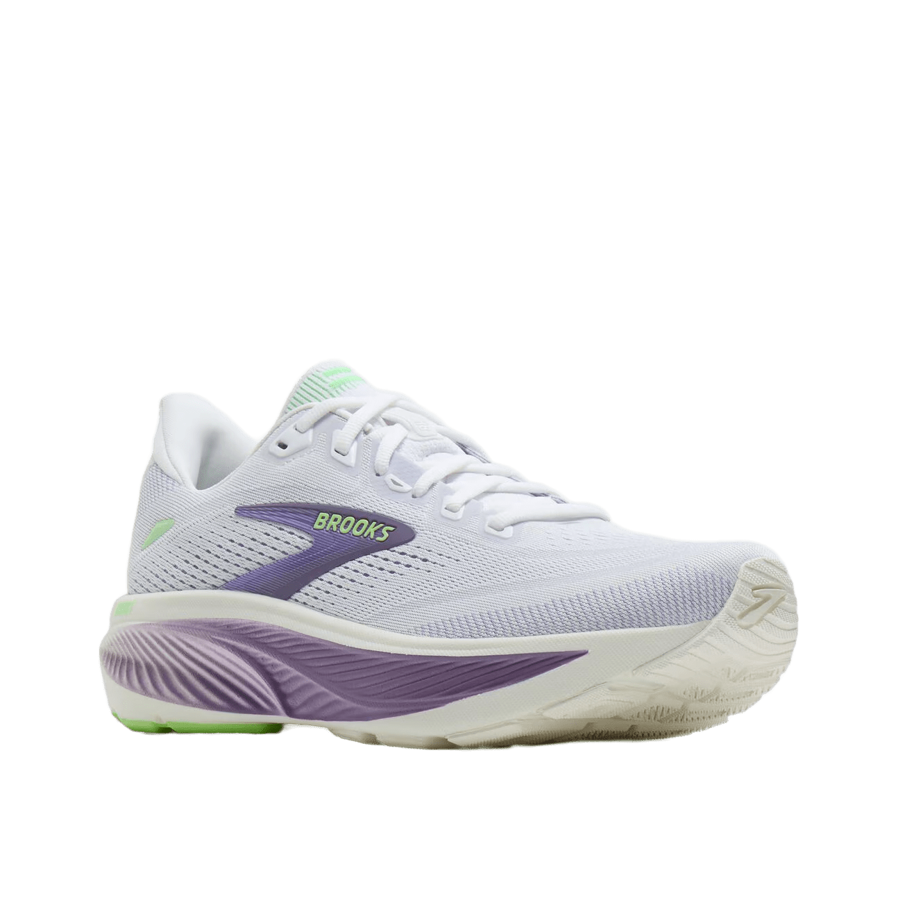 Brooks Women's Ghost 18 – White/Purple Hebe/Green - Interval Running