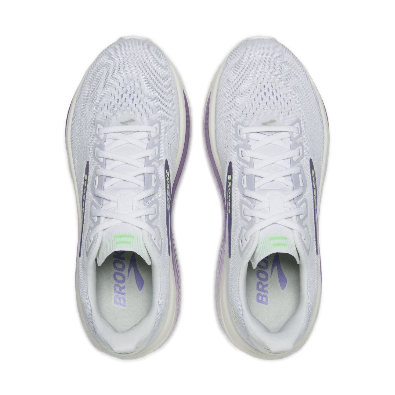 Brooks Women's Ghost 18 – White/Purple Hebe/Green - Interval Running