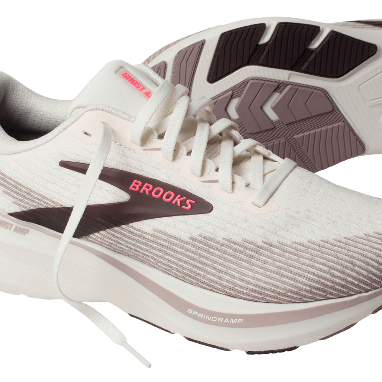 Brooks Women's Ghost Amp - Arctic Wolf / Dove / Pink - Interval Running