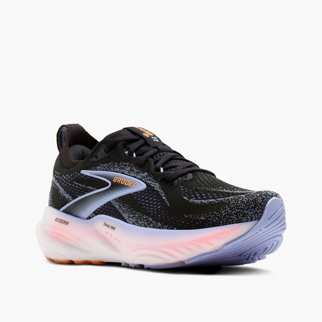 Brooks Women's Glycerin 22 - Black / Blue Heron / Orange - Interval Running