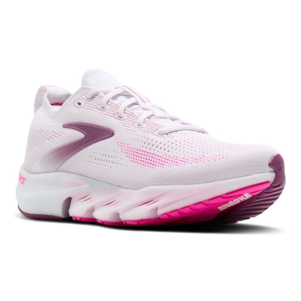 Brooks Women's Glycerin Flex - White / Cyber Pink / Argyle - Interval Running