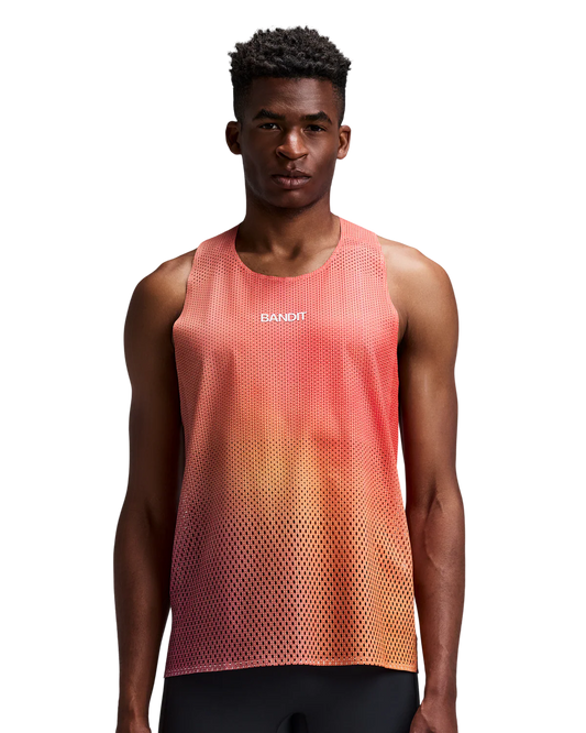 Bandit Men's Shredder™ Race Singlet with Flopack™ - Linear Gradient - Poppy / Copal