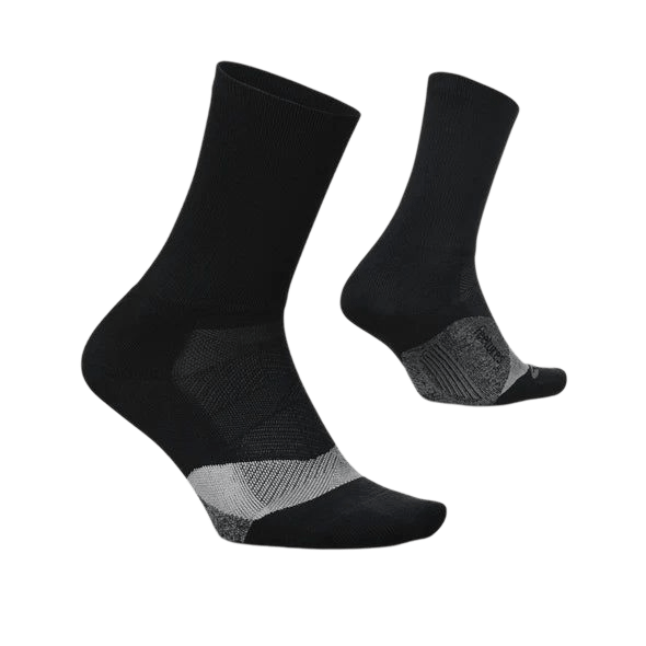 Feetures Elite Light Cushion Mini Crew – Black - Interval Running