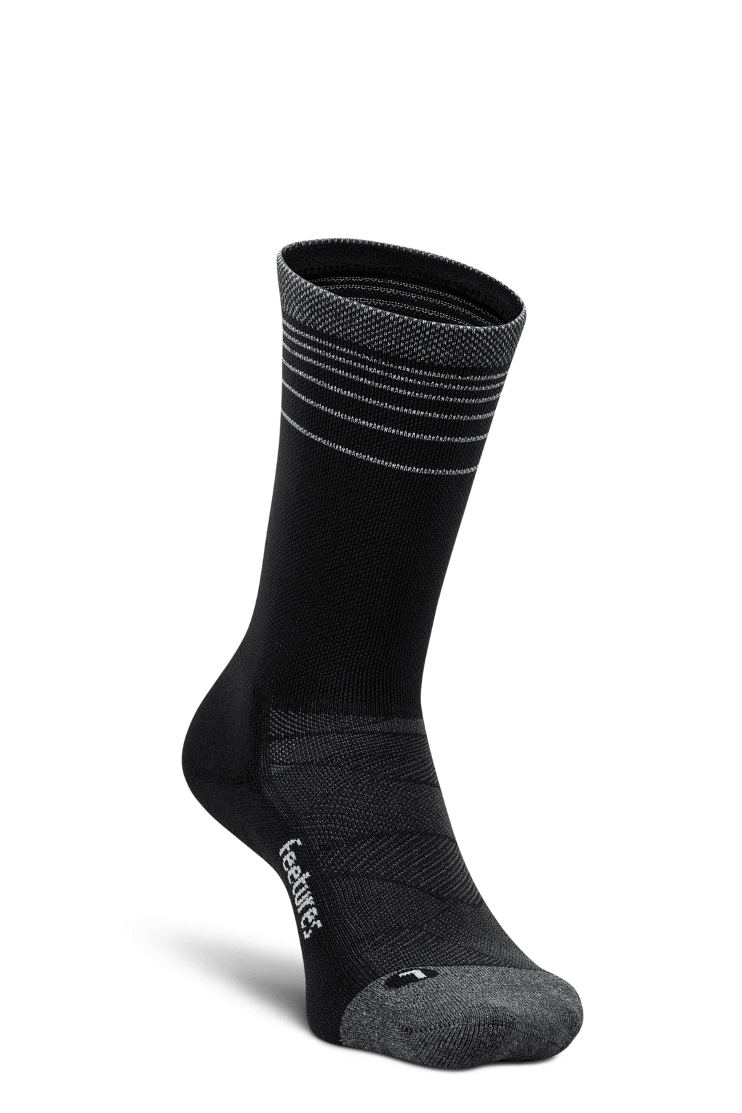 Feetures Elite Light Cushion Mini Crew – Black Flash - Interval Running