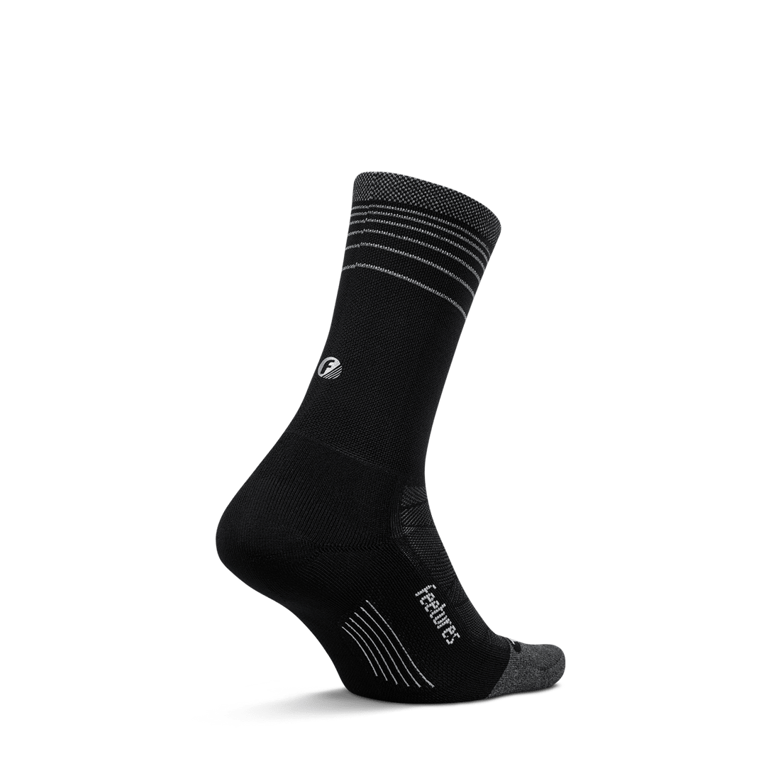 Feetures Elite Light Cushion Mini Crew – Black Flash - Interval Running