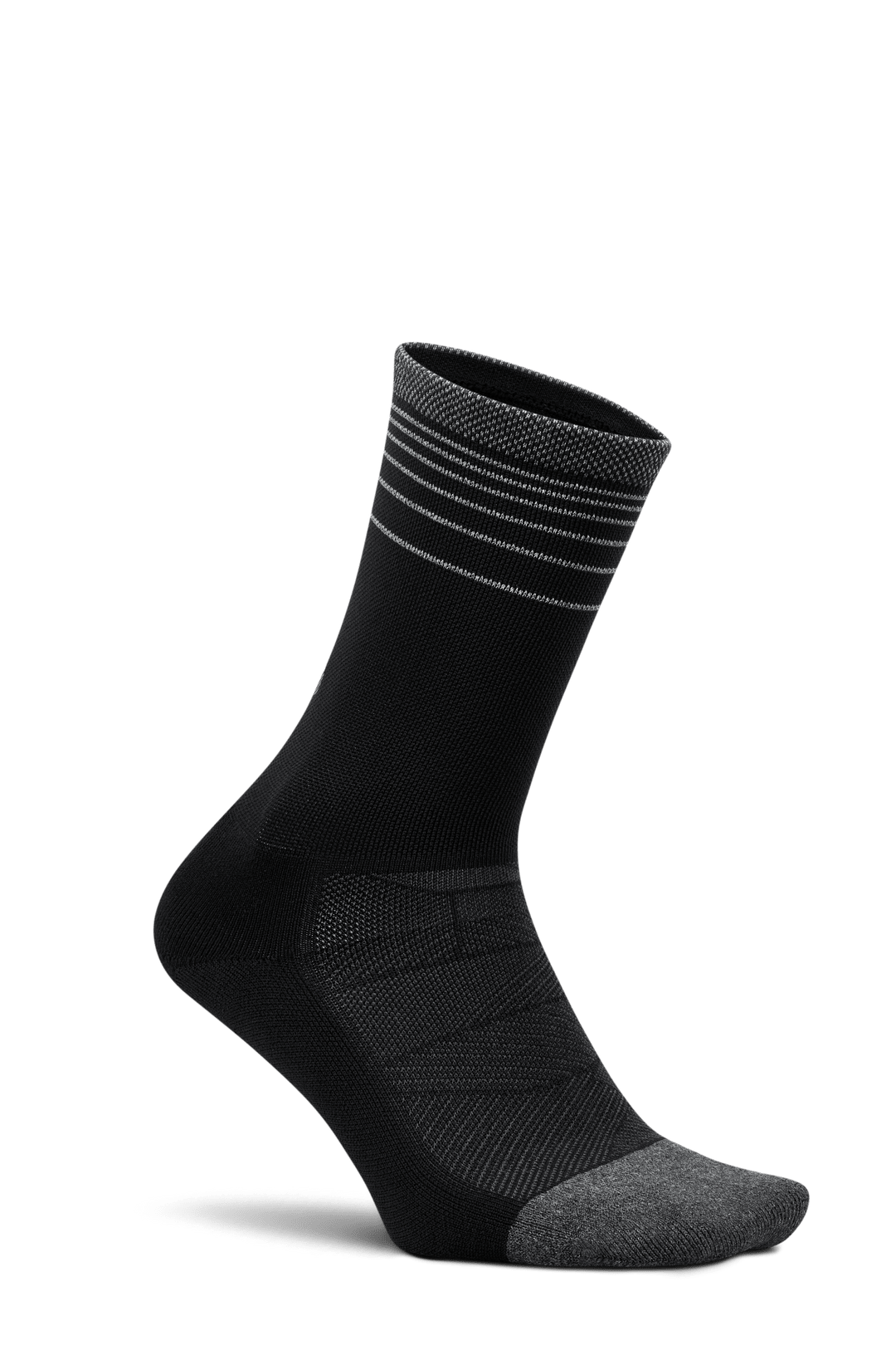 Feetures Elite Light Cushion Mini Crew – Black Flash - Interval Running