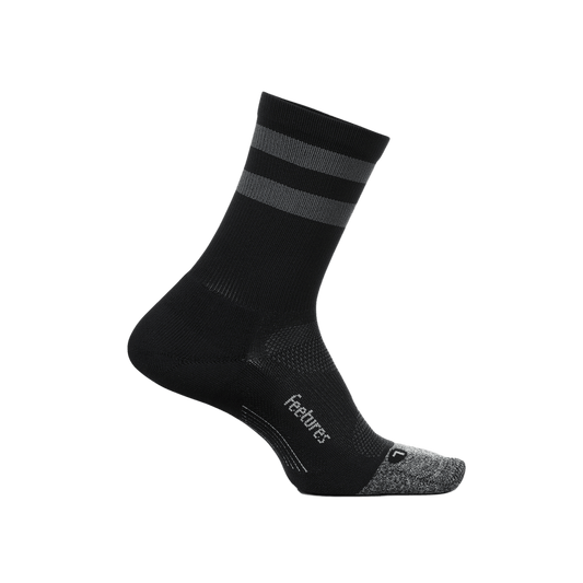 Feetures Elite Light Cushion Mini Crew – Black High Top - Interval Running