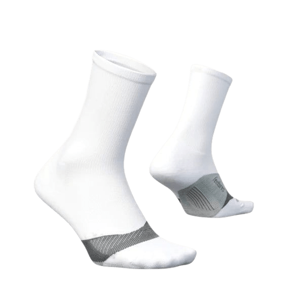 Feetures Elite Light Cushion Mini Crew – White - Interval Running