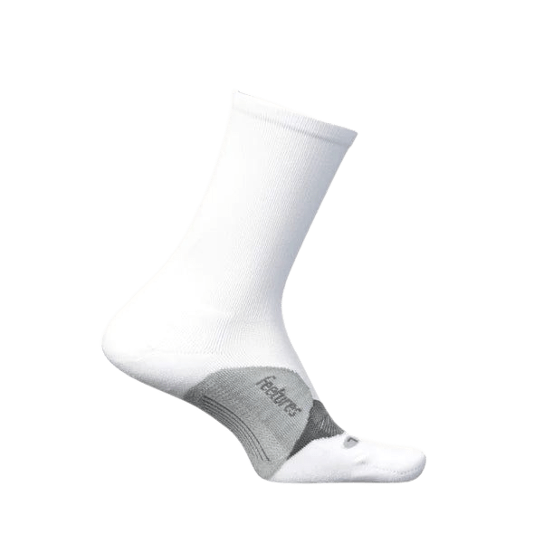 Feetures Elite Light Cushion Mini Crew – White - Interval Running