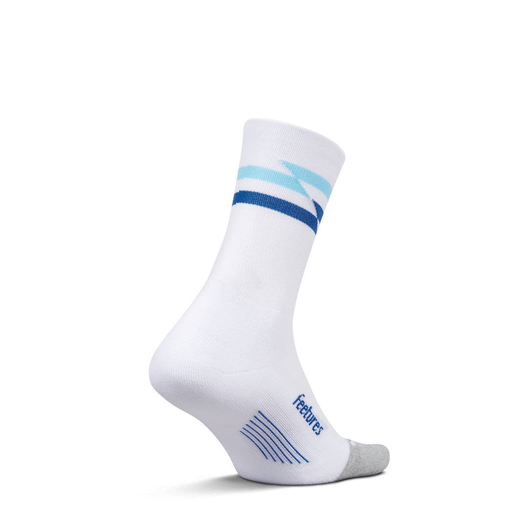 Feetures Elite Light Cushion Mini Crew – White Track - Interval Running