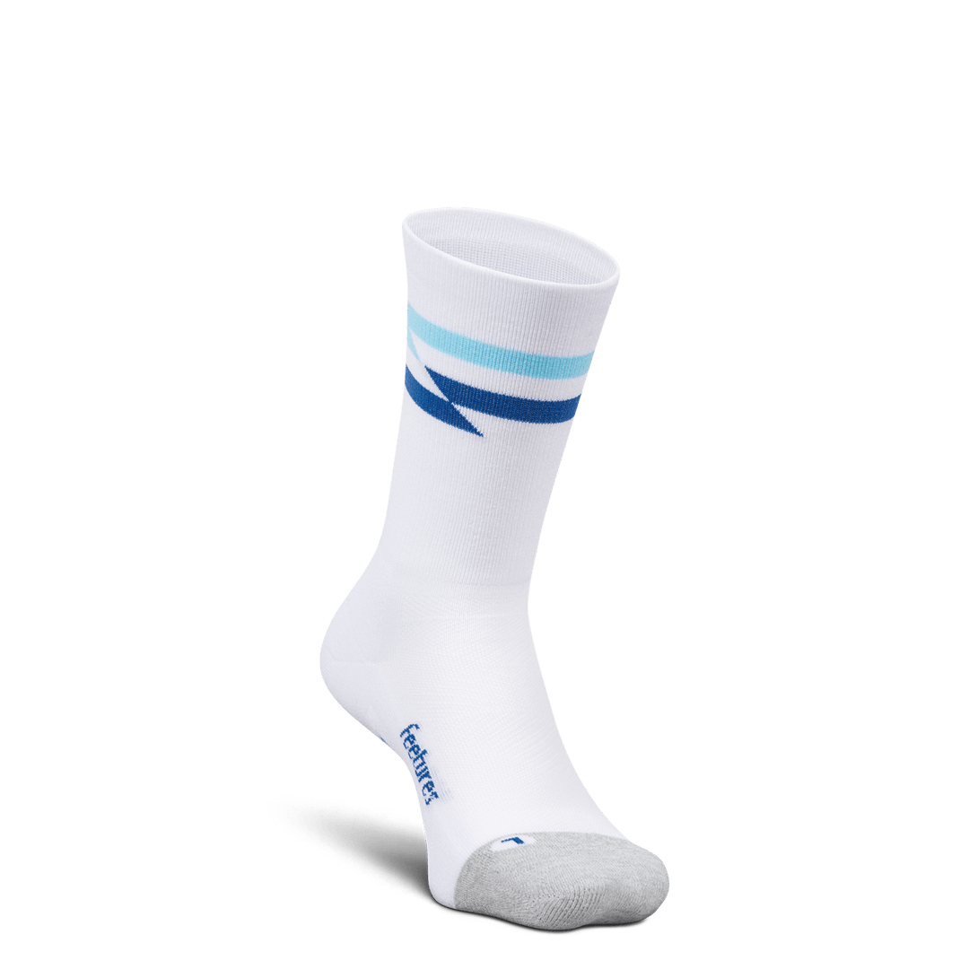 Feetures Elite Light Cushion Mini Crew – White Track - Interval Running
