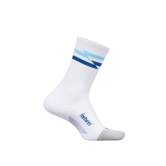 Feetures Elite Light Cushion Mini Crew – White Track - Interval Running