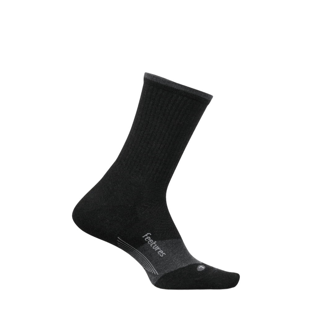 Feetures Trail Max Cushion Mini Crew – Charcoal - Interval Running