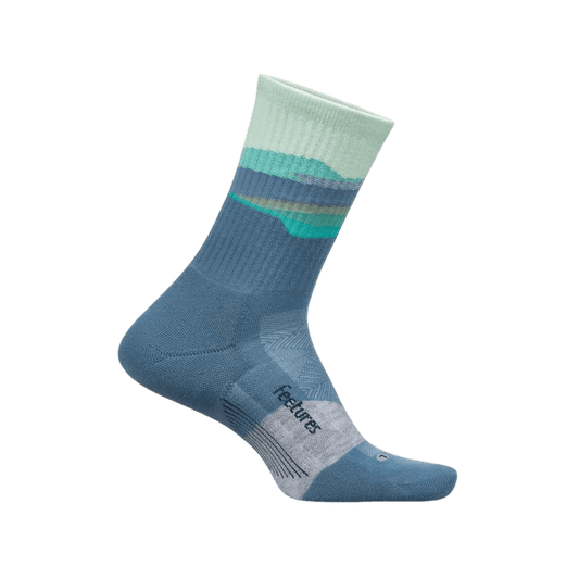 Feetures Trail Max Cushion Mini Crew – Tectonic Blue - Interval Running