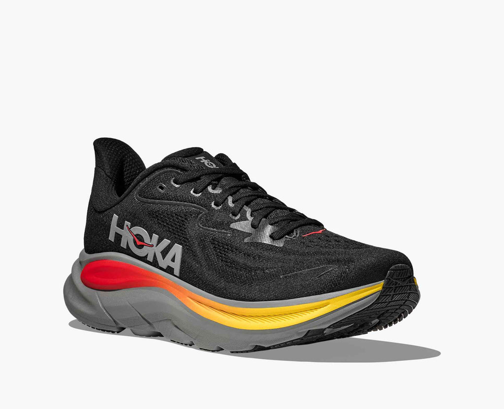Hoka Men's Clifton 10 – Black / Galactic Grey - Interval Running