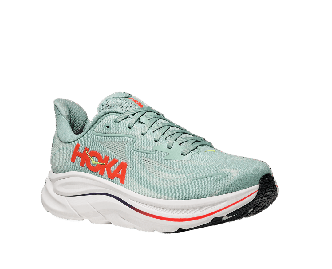 Hoka Men's Clifton 10 – Sage / Neon Flame - Interval Running