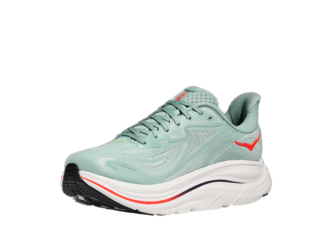 Hoka Men's Clifton 10 – Sage / Neon Flame - Interval Running