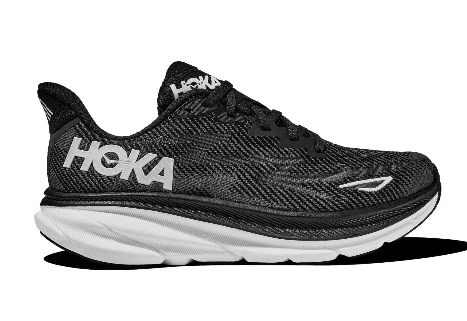 Hoka Men's Clifton 9 - Black - Interval Running