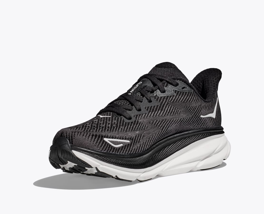Hoka Men's Clifton 9 - Black - Interval Running