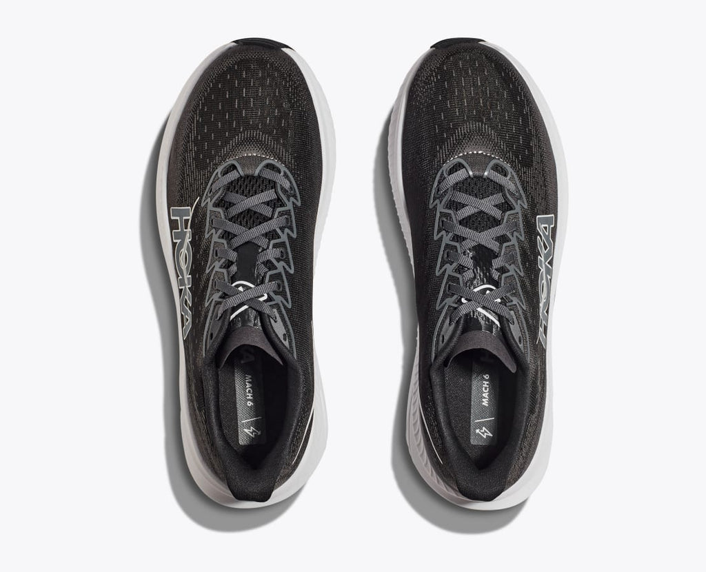 Hoka Men's Mach 6 - Black / White - Interval Running
