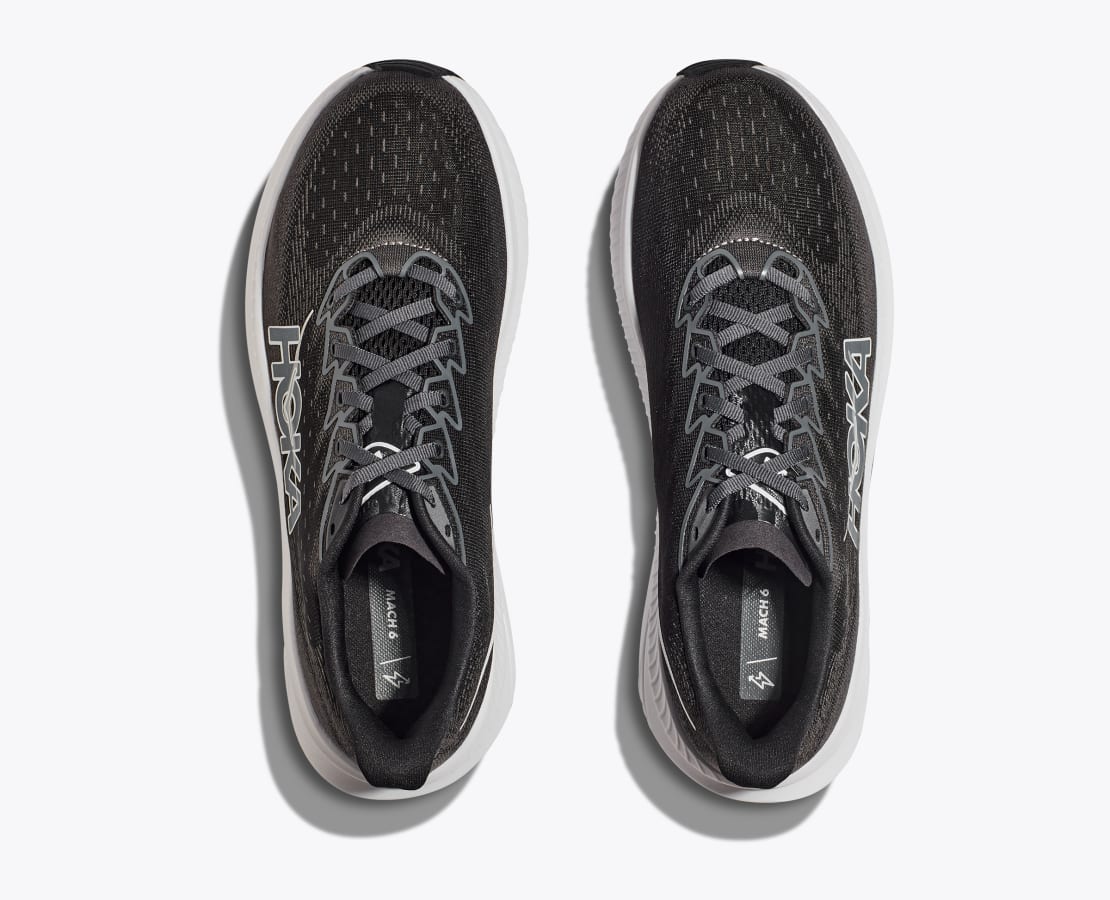 Hoka Men's Mach 6 - Black / White - Interval Running