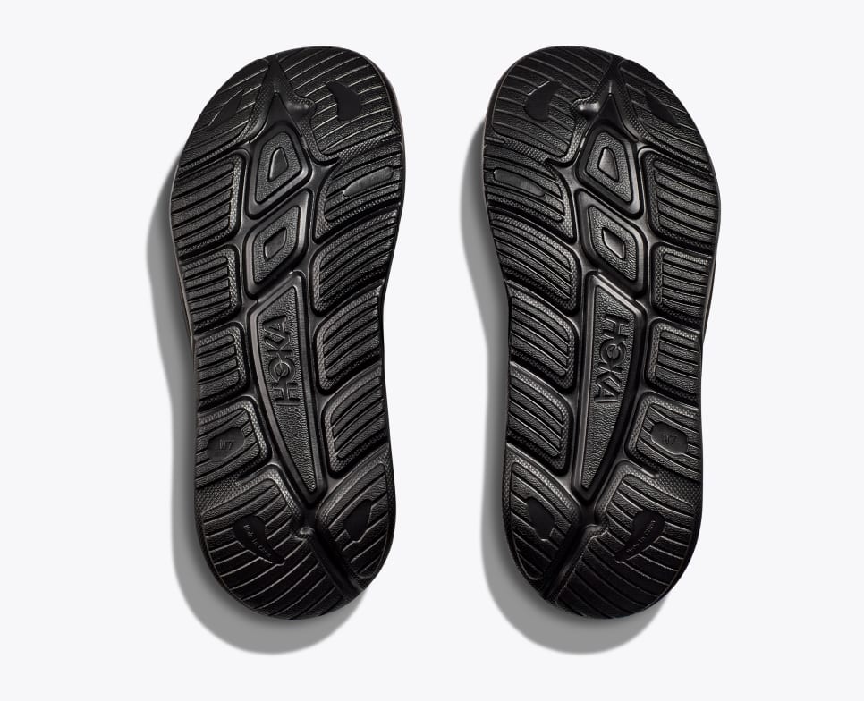 Hoka ORA Athletic Slide - Black / White - Interval Running