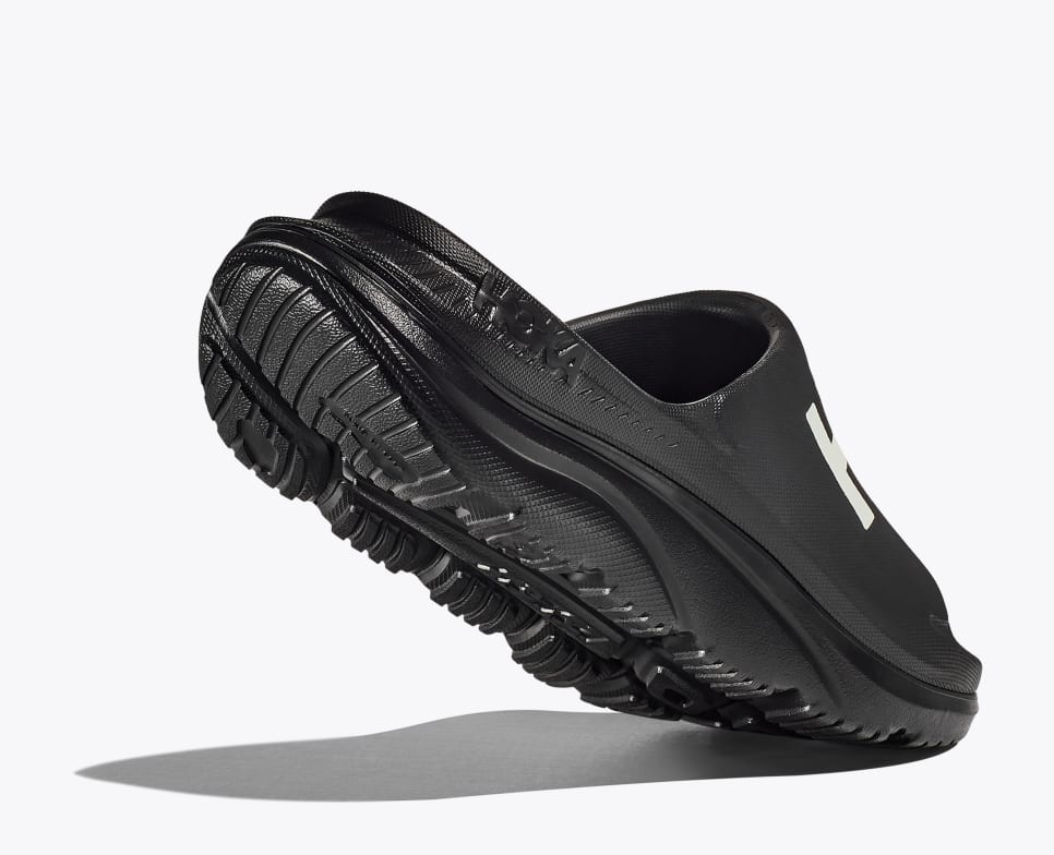 Hoka ORA Athletic Slide - Black / White - Interval Running