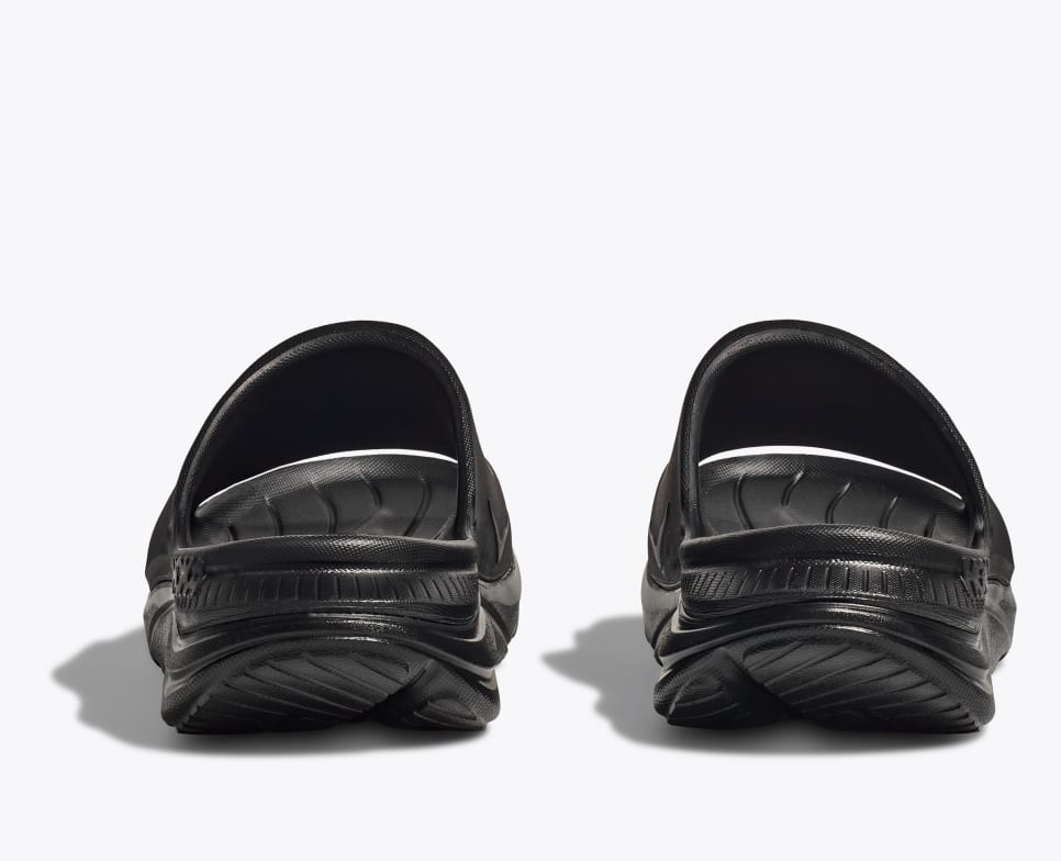 Hoka ORA Athletic Slide - Black / White - Interval Running