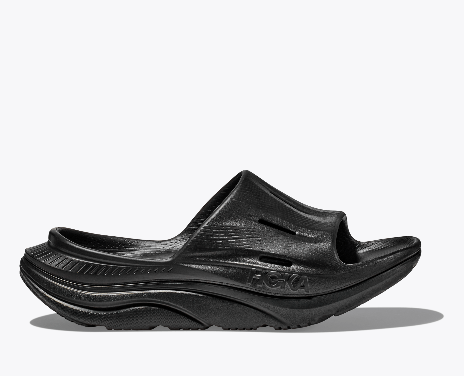 Hoka ORA Recovery Slide 3 - Black / Black - Interval Running