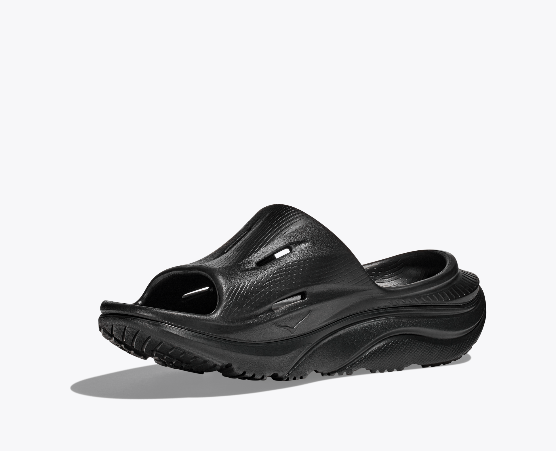 Hoka ORA Recovery Slide 3 - Black / Black - Interval Running
