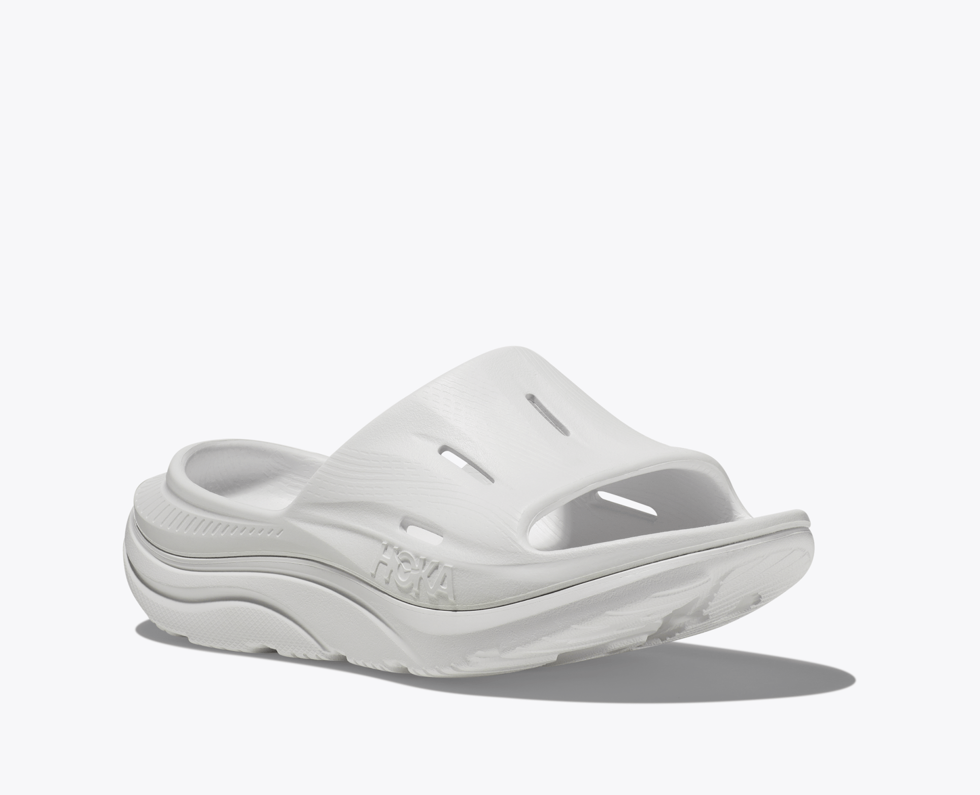 Hoka ORA Recovery Slide 3 - White / White - Interval Running