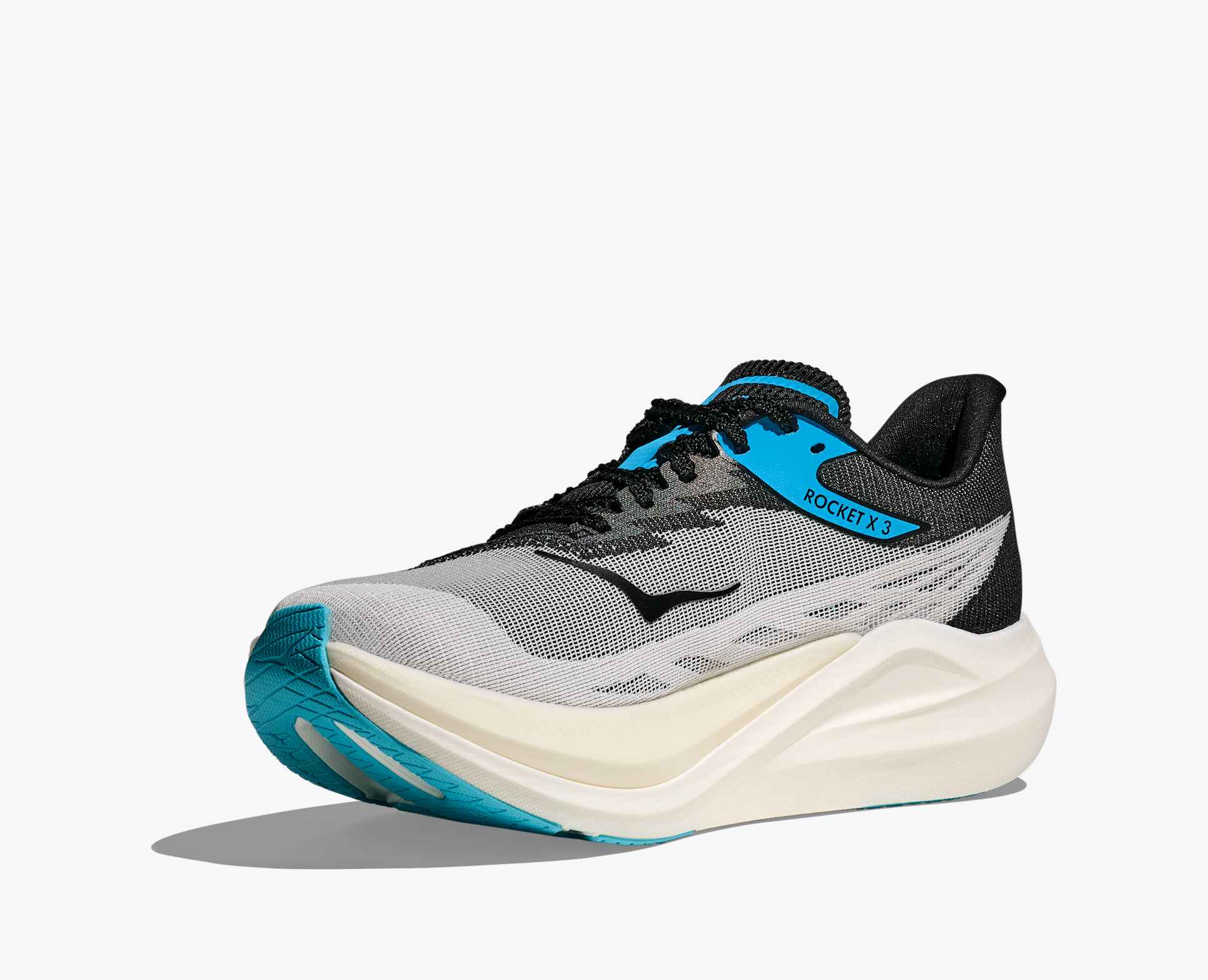 Hoka Rocket X 3 White/Black - Interval Running