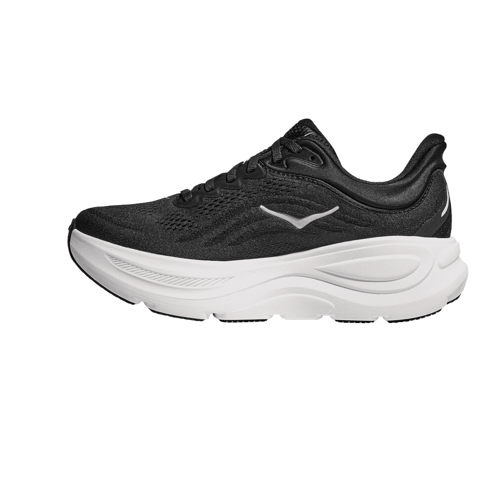 Hoka Women's Bondi 9 - Black / White - Interval Running