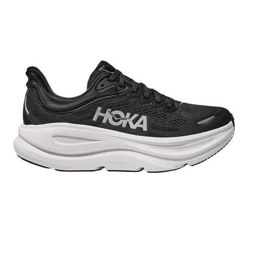 Hoka Women's Bondi 9 - Black / White - Interval Running