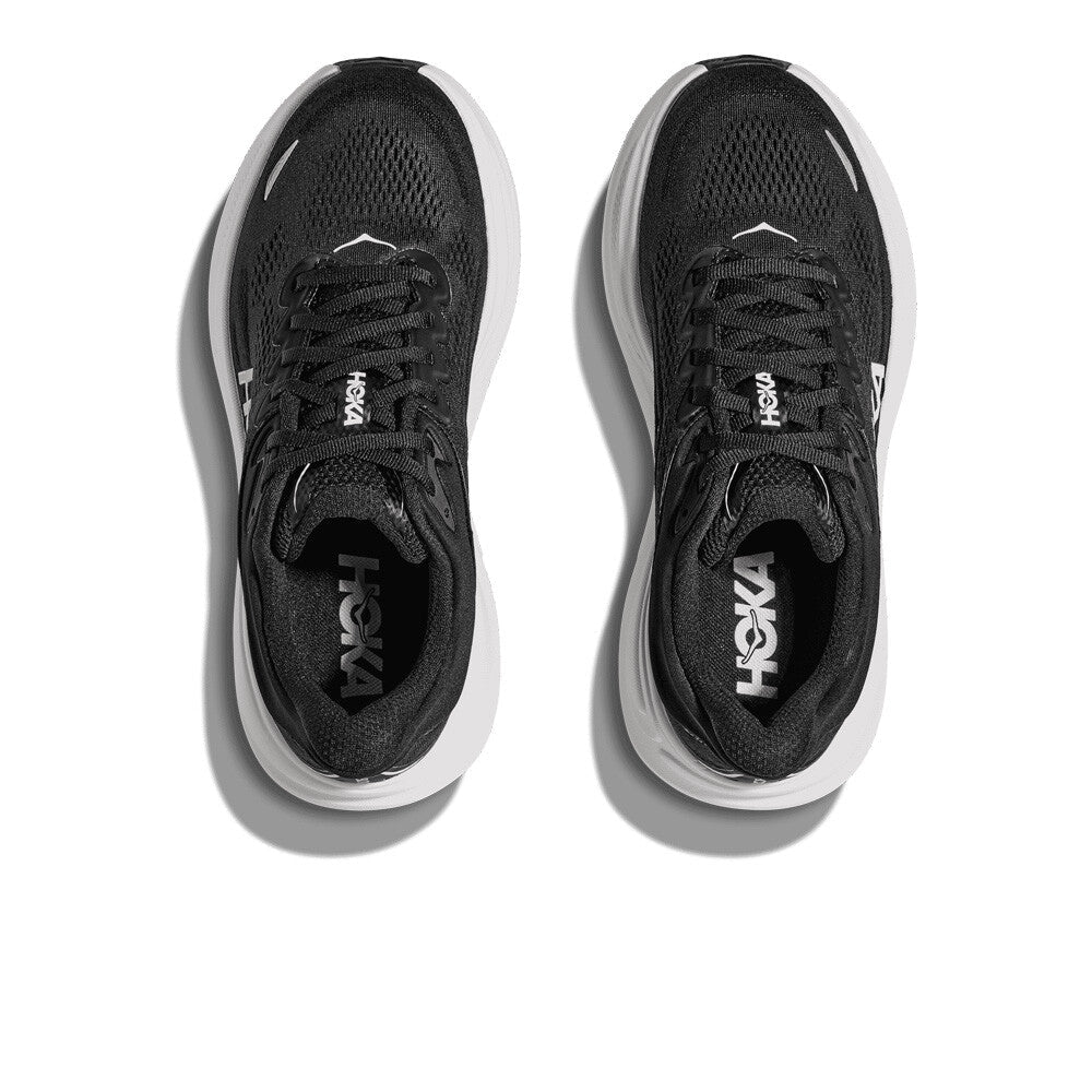 Hoka Women's Bondi 9 - Black / White - Interval Running