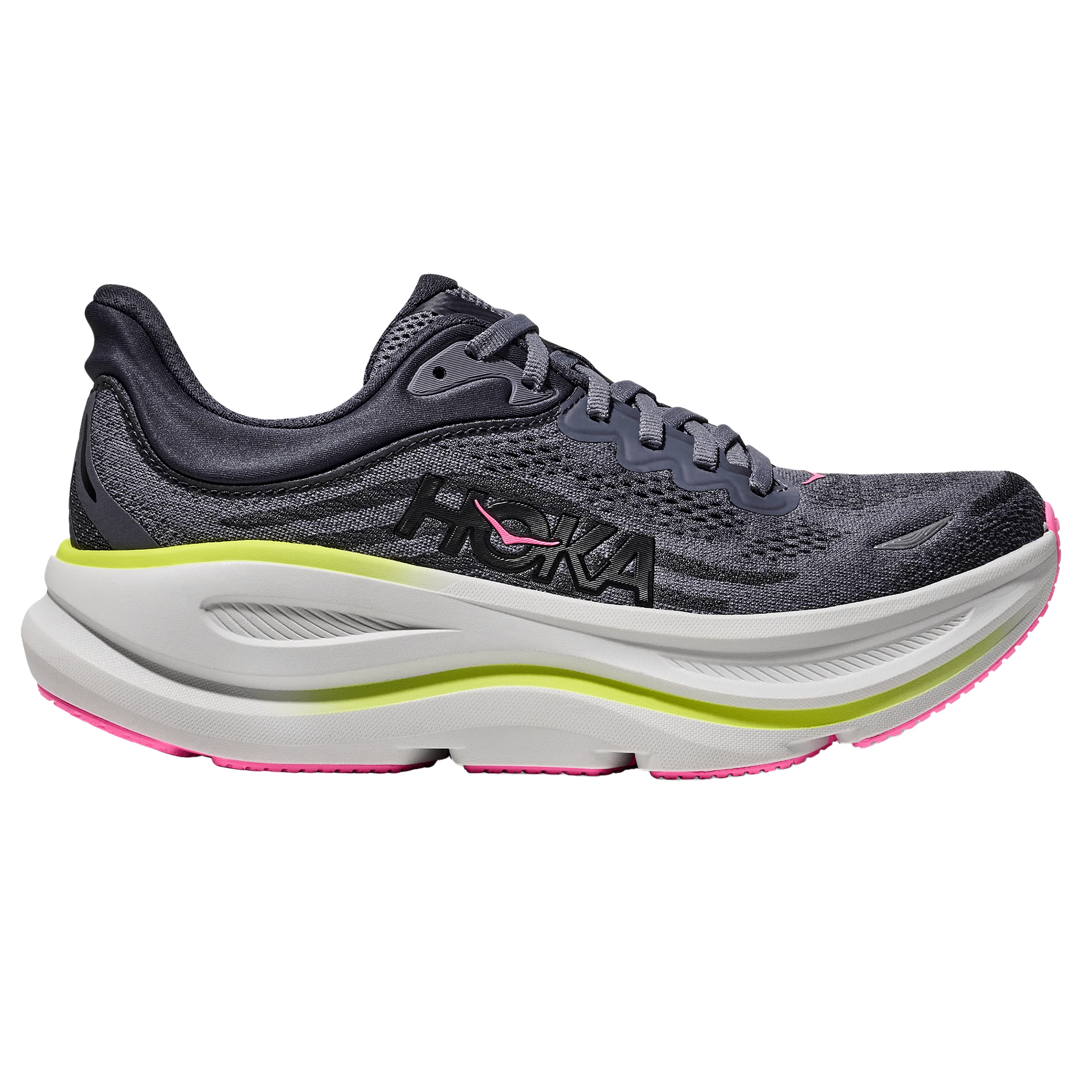 Hoka Women's Bondi 9 - Charcoal Grey / Grey Skies - Interval Running