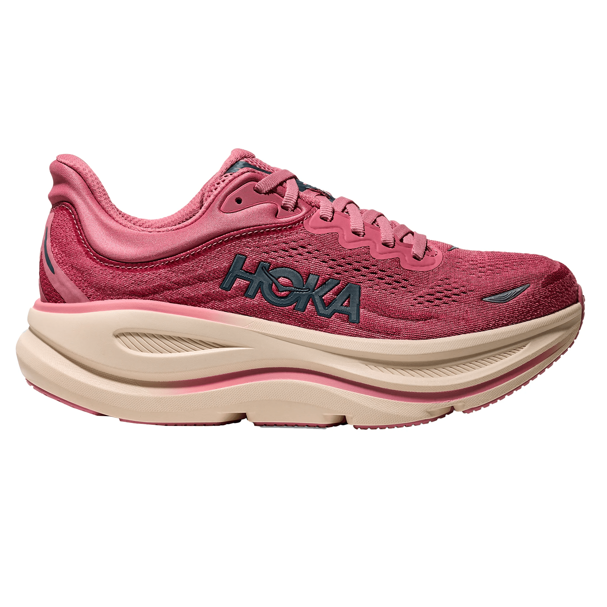 Hoka Women's Bondi 9 - Lingonberry / Cranberry - Interval Running