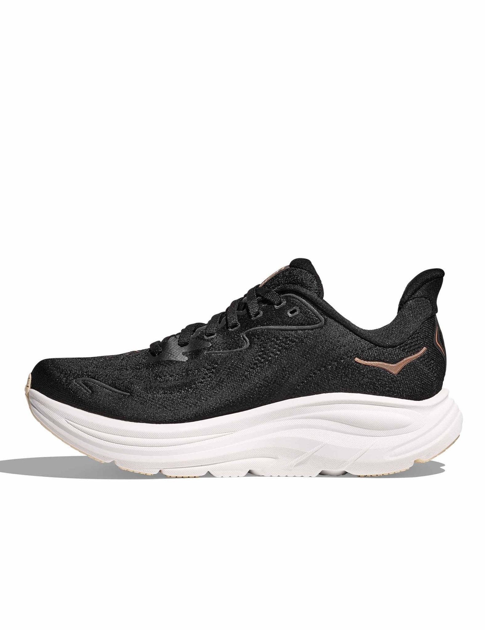 Hoka Women's Clifton 10 – Black / Rose Gold - Interval Running